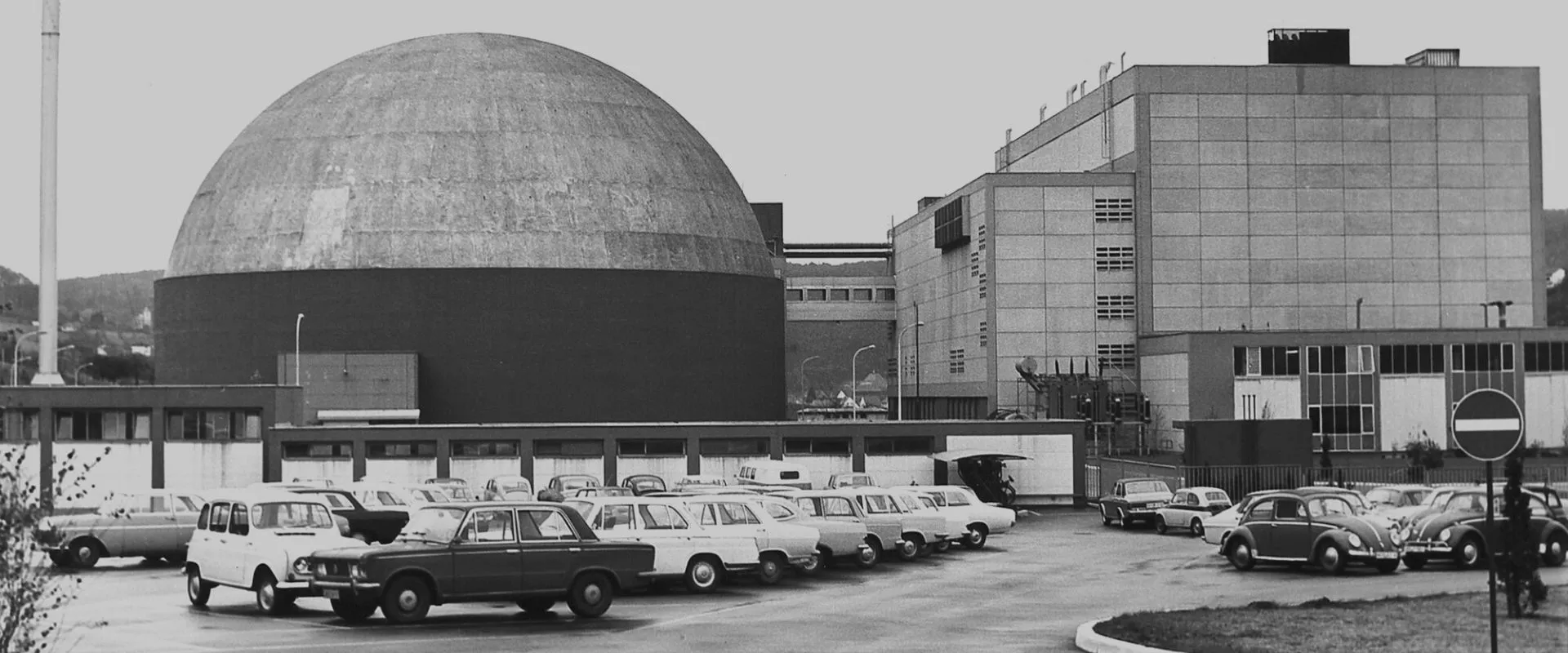 De kerncentrale Obrigheim in het jaar 1968.