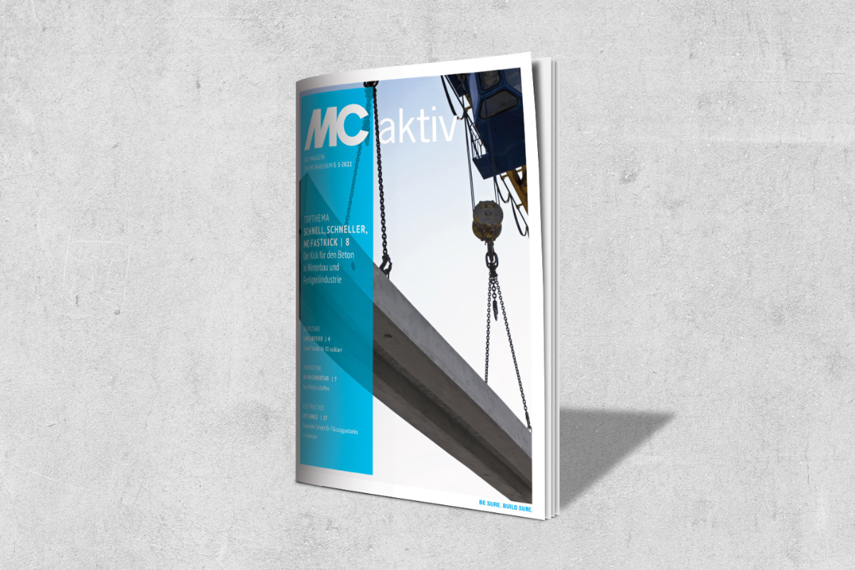 Die neue Ausgabe MC aktiv 3/2022 mit dem TOPTHEMA Schnell, schneller, MC-FastKick – der Kick für den Beton